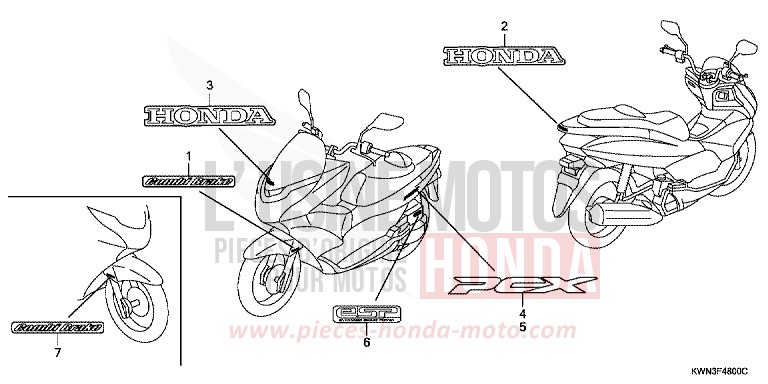 MARK for PCX 125 PEARL SIENA RED (R320) from 2013